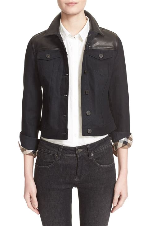 burberry brit leather jacket womens|Burberry Brit denim jacket.